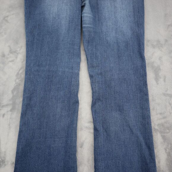 Casual Pants Womens 2 Blue Denim Flat Front Flare Stretch Pockets Jeans Bottoms - Picture 13 of 14